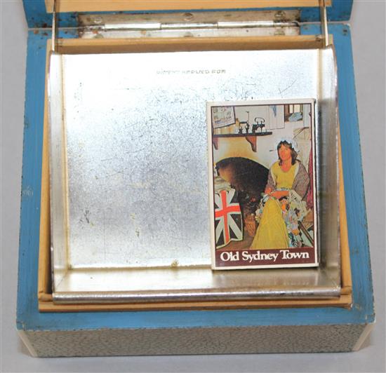 An Asprey 1930s shagreen and ivory banded table cigarette box, 5.5in.